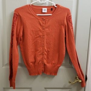 CAbi orange lace cardigan